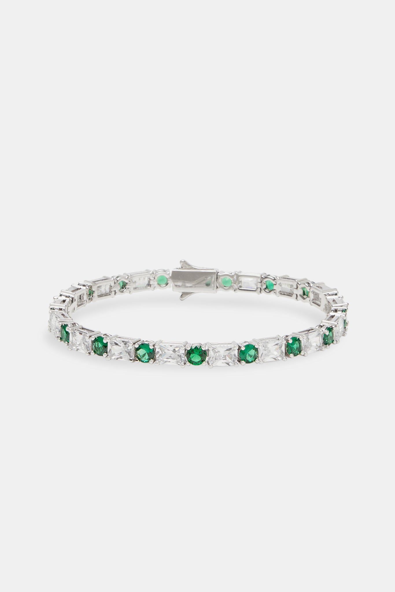 Grünes und klares Tennisarmband in gemischter Form – 8 mm